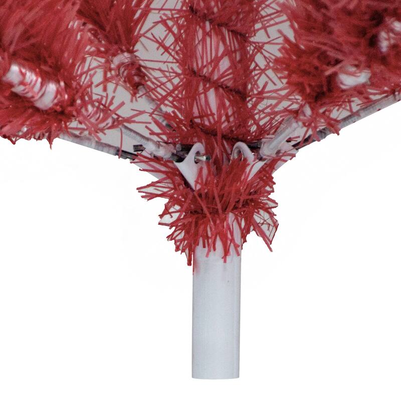 6FT Santa Hat-Inspired Artificial Christmas Tree, Bendable Top with 300 Pre-Lit LED Lights, Red & White