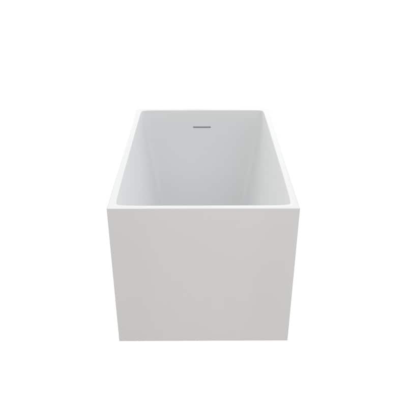 MEDUNJESS 43'' Acrylic Freestanding Bathtub Soaking Tubs