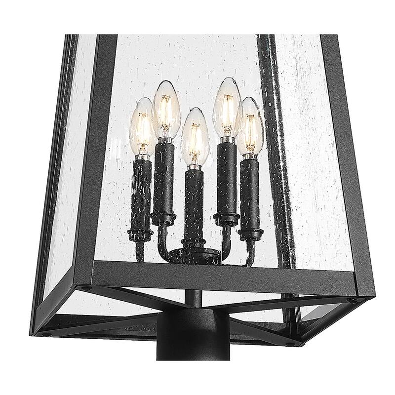 Rainer 5 Light Outdoor Post Mounted Fixture in Black