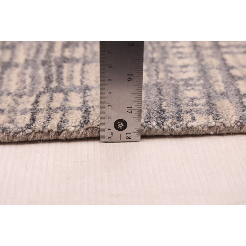 ECARPETGALLERY Hand Loomed Elysian Dark Grey Wool Rug - 8'2 x 9'9