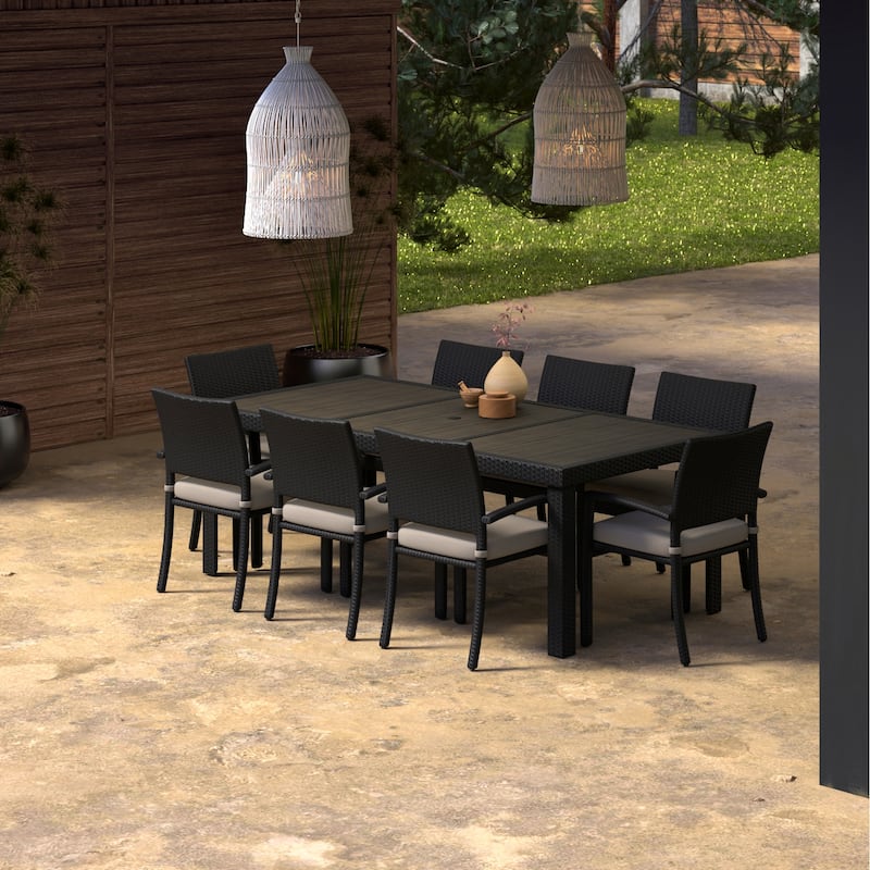 Portofino Comfort 9 Piece Sunbrella Outdoor Patio Dining Set