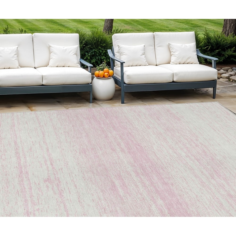 HomeRoots Striped Transitional Rectangle Outdoor Rug