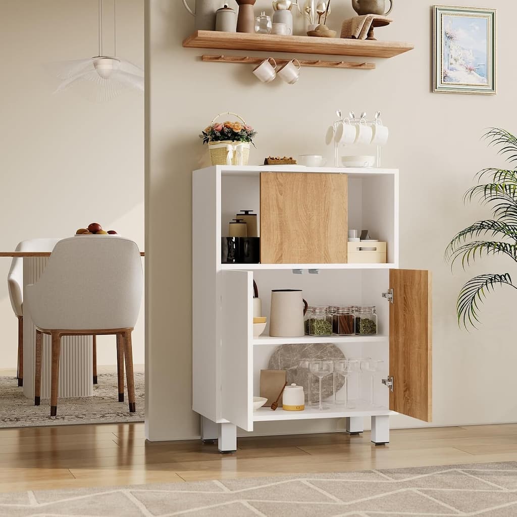 Standing Display Sideboard Storage Cabinet for Small Space or Corner