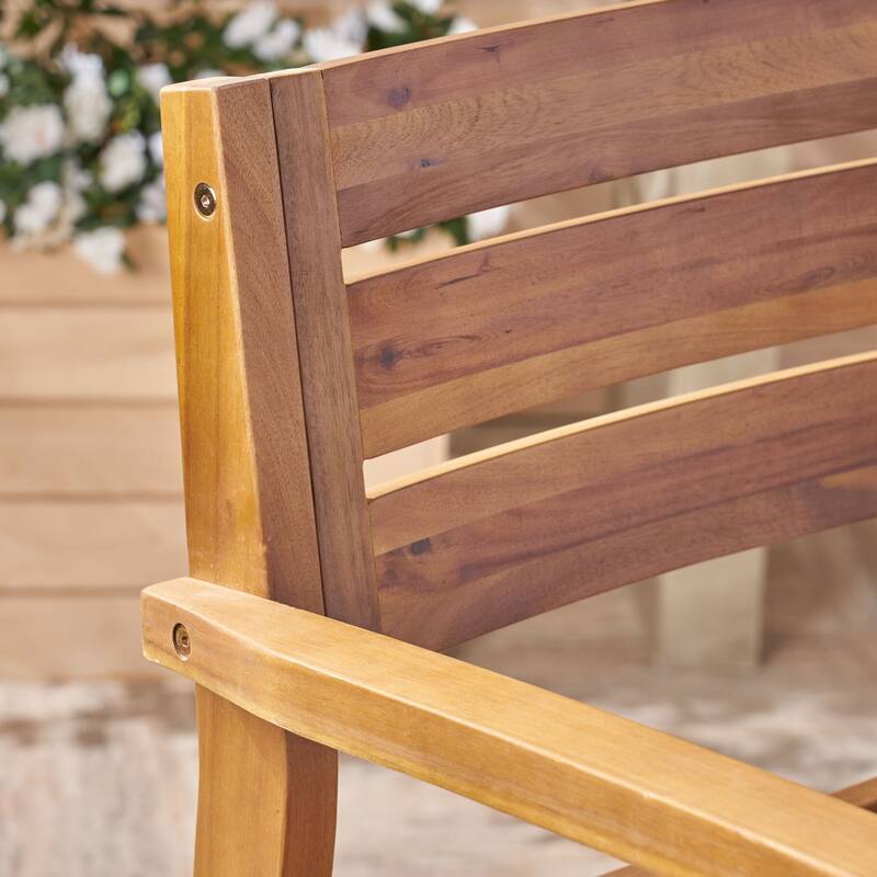 Stamford Outdoor Acacia Barstool (Set of 4) by Christopher Knight Home