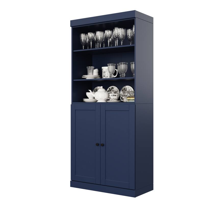 Palace Imports 100% Solid Wood 32" Pantry Cabinet with Shaker Doors and Adjustable Shelves