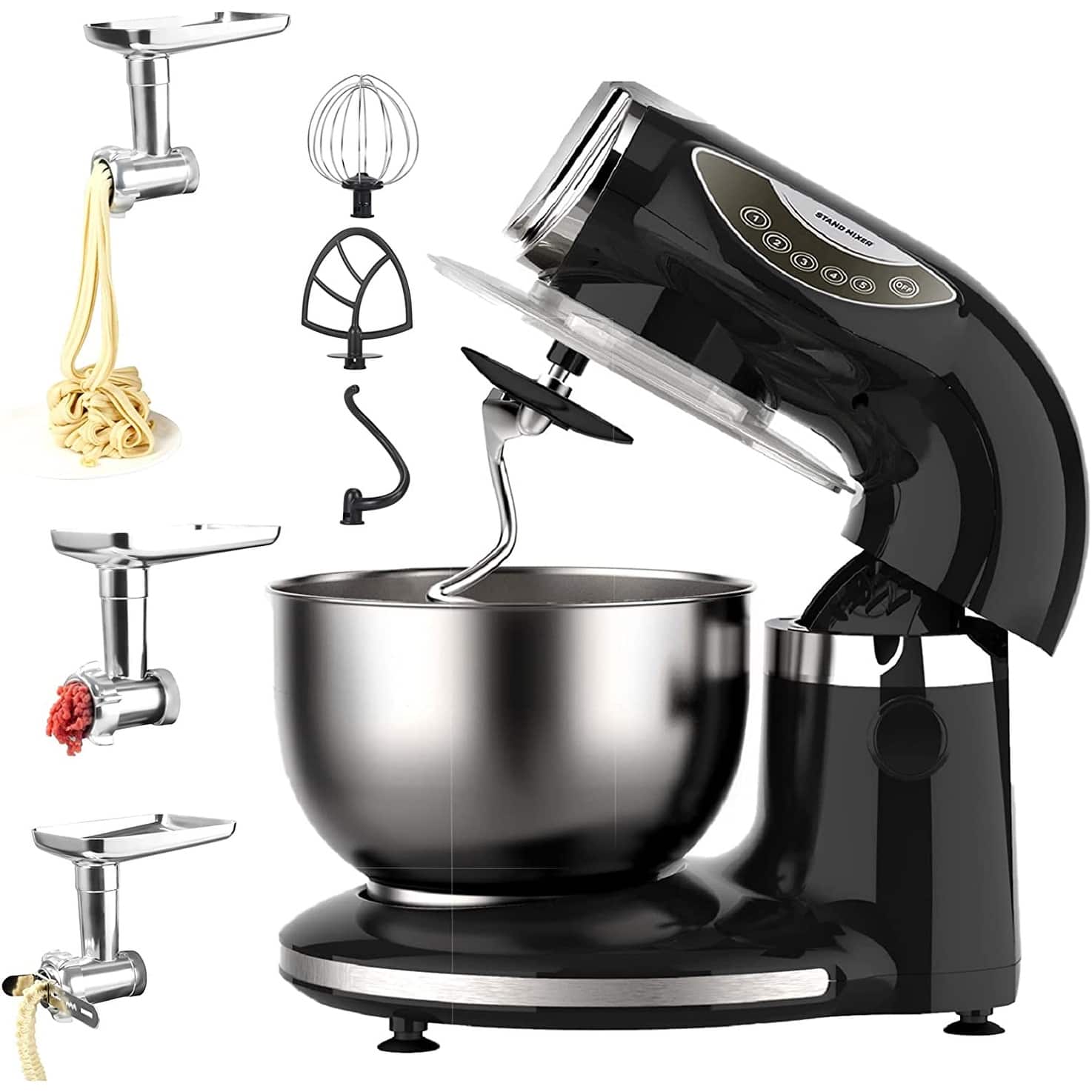 Stand Mixer 800W, 8.5QT Bowl, 7 in 1 Multifunctional Kitchen Mixer with