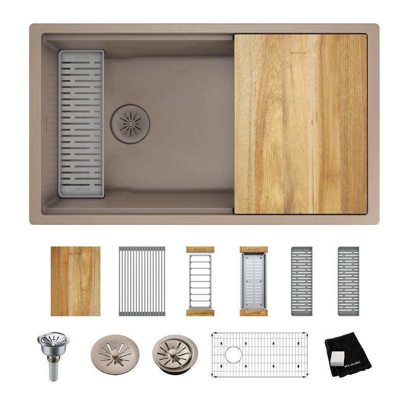 Elkay ELXRU13322W Quartz Luxe 33" Undermount Single Basin Quartz