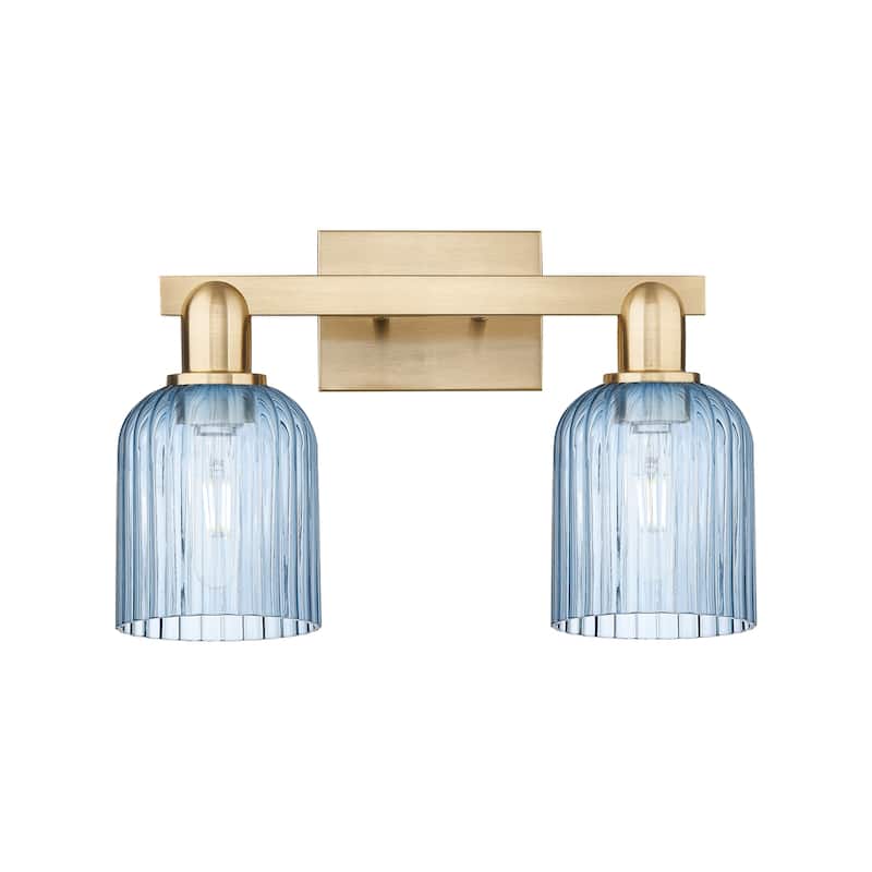 Innovations Lighting 716-2W-11-16 Bridal Veil Vanity Bridal Veil 2 - Champagne Bronze / Blue