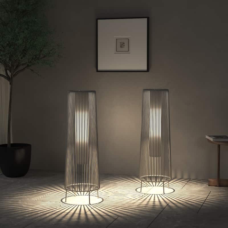 2 Pack Outdoor Solar Light Floor Lamps
