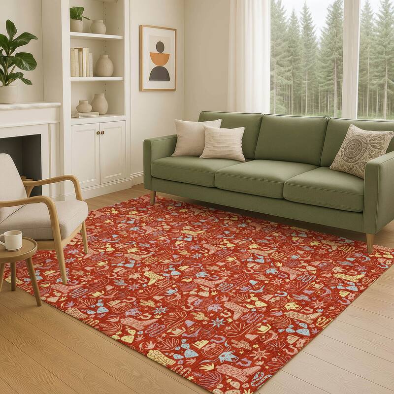 Machine Washable Indoor/ Outdoor Cowboy Dallas Chantille Rug