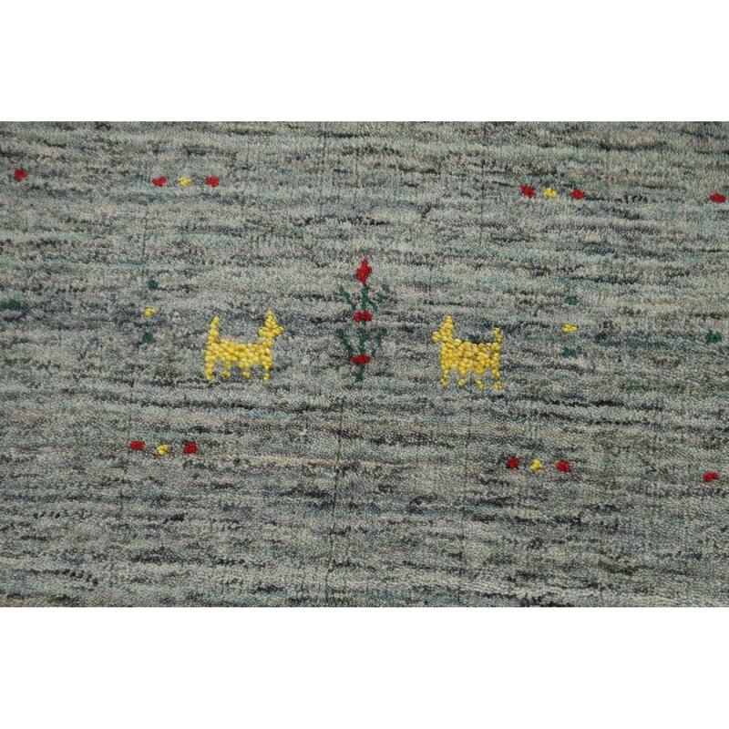 Hand Knotted Oriental 100% Wool Carpet Tribal Tribal Multi-Colored Gabbeh Area Rug - 7' 11'' X 5' 3''