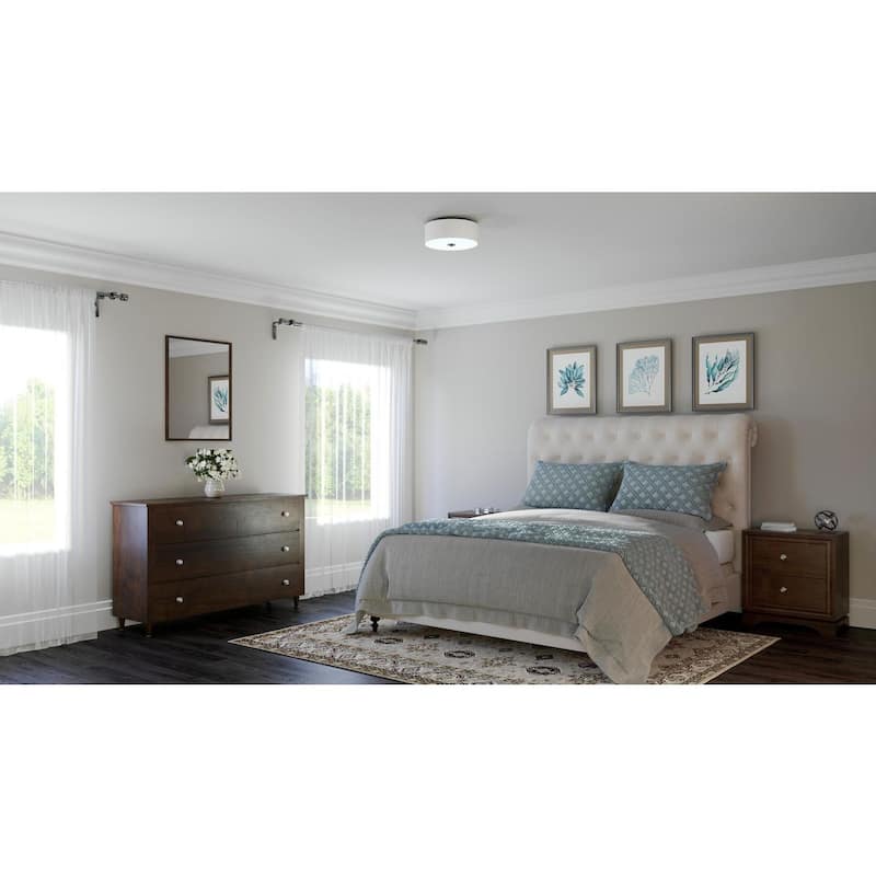 Inspire Collection Two-Light 13" Semi-Flush - 8.250" x 15.250" x 15.370" - 8.250" x 15.250" x 15.370"