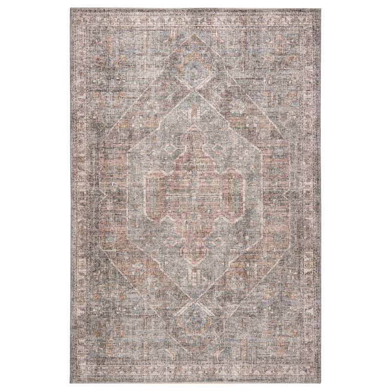 Terra by Obeetee Avalon Mosaic Multi Rug - Straw Stripe - 7'6" x 9'6"