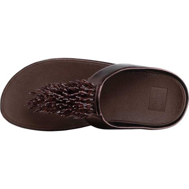 Shop Fitflop Women S Rumba Wedge Thong Sandal Metallic Berry