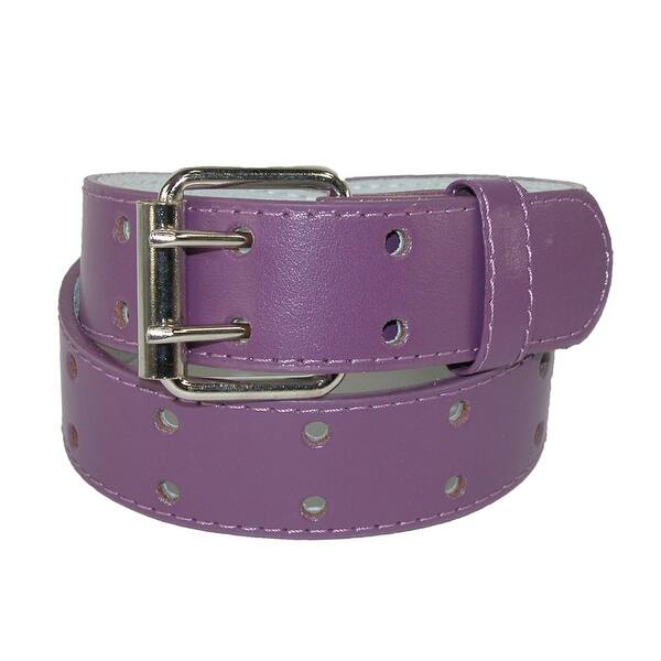 Pack of 2 Colors CTM Kids Leather Two Hole Jean Belt