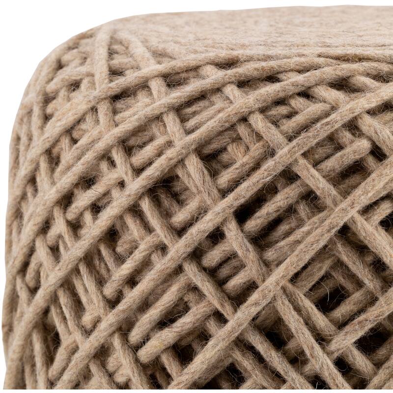Surya Josey Spooled Felted Wool 16-inch Pouf