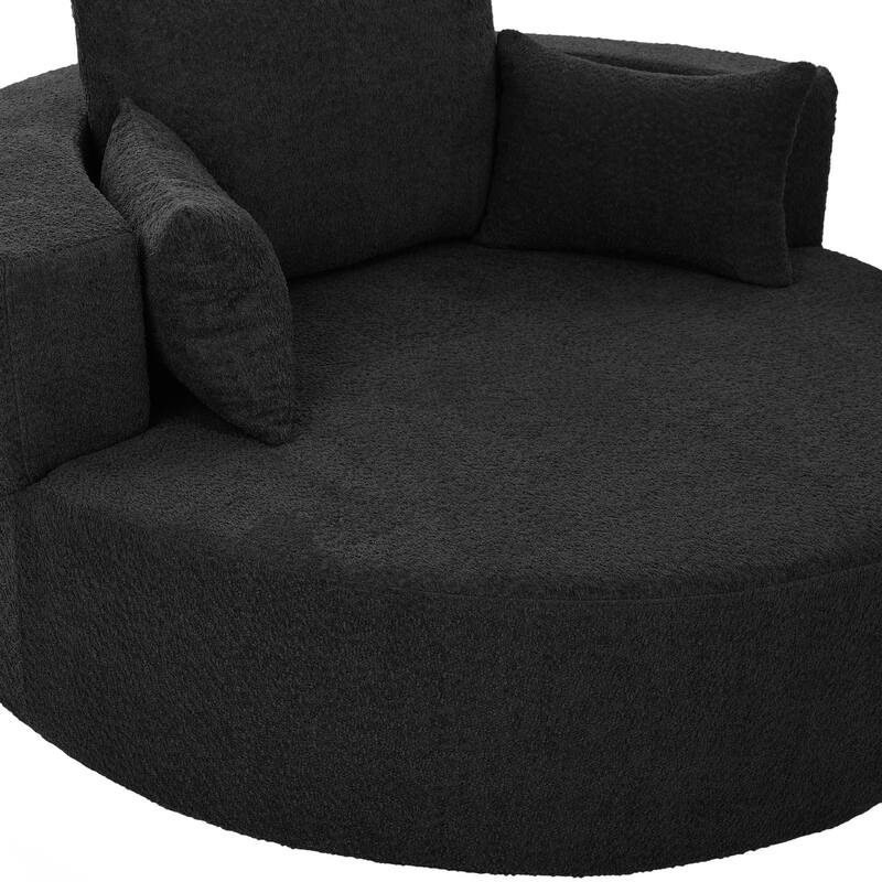 360° Swivel Chair Accent Barrel Chair Swivel Round Sofa Chair with 3 Removable Pillows for Living Room, Bedroom