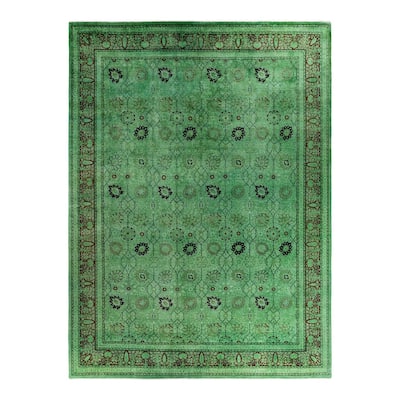 Contemporary Overdyed Wool Hand Knotted Area Rug - 10' 2" x 13' 9"