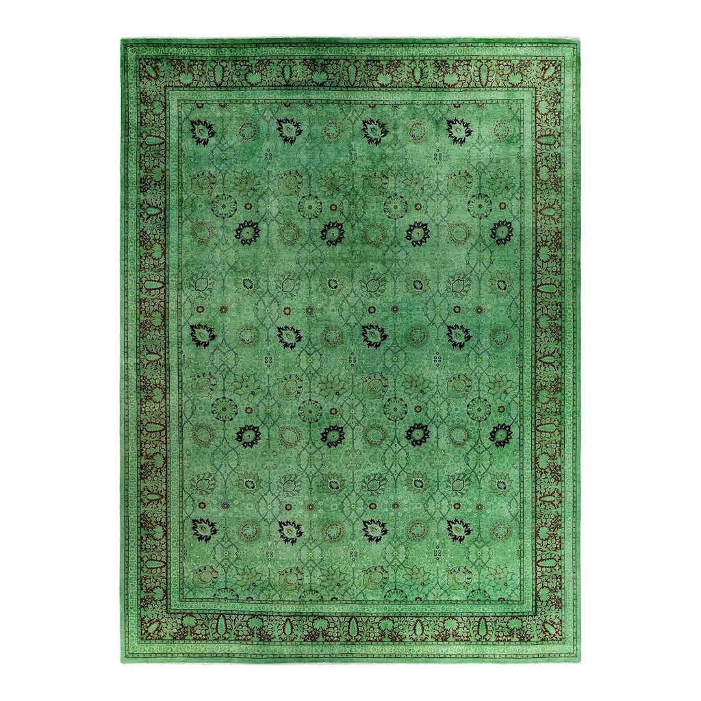 Contemporary Overdyed Wool Hand Knotted Area Rug - 10' 2" x 13' 9"
