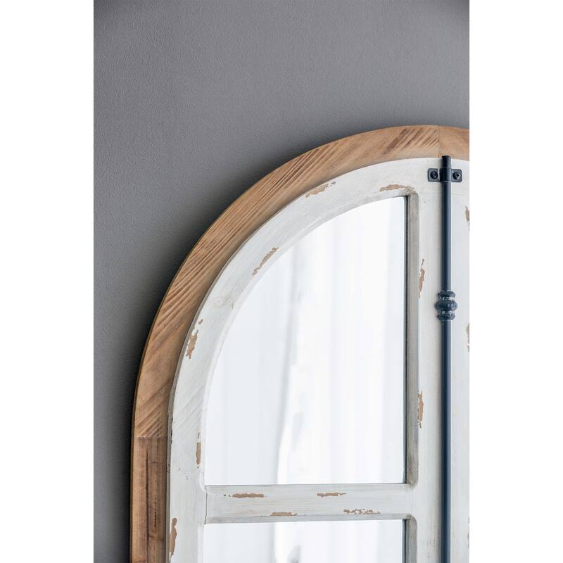 27.5" x 3" x 48" Arch Wood Wall Mirror