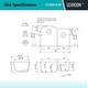 preview thumbnail 4 of 6, Lexicon 32 Inch Platinum Quartz Composite Drop-in Undermount Double Bowl Galaxy White Kitchen Sink LP-7030-W-SO