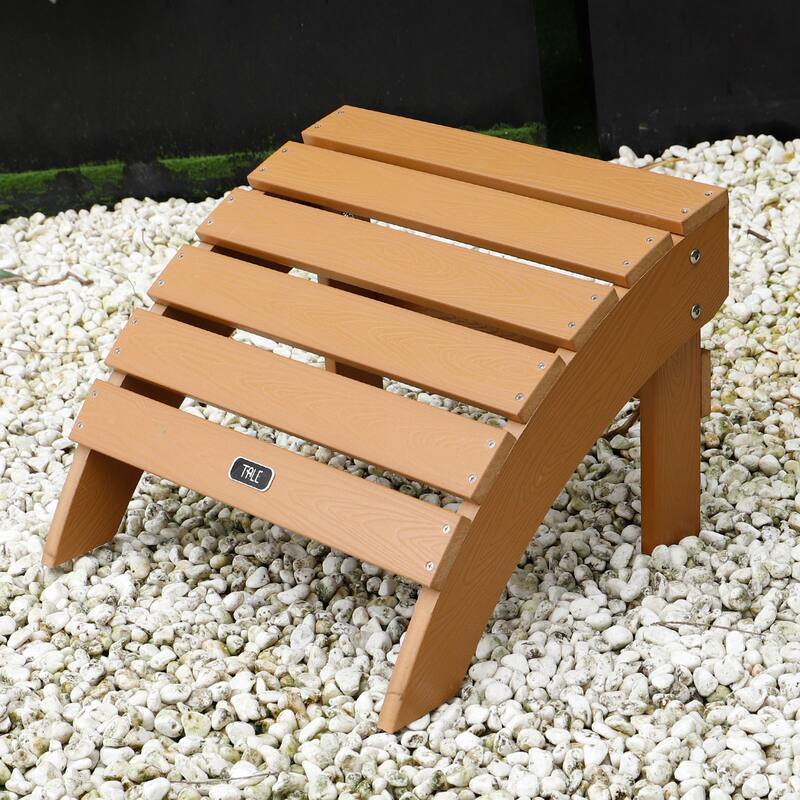 Anmytek All-Weather Fade-Resistant Adirondack Ottoman Footstool Plastic Wood Outdoor Furniture