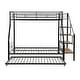 preview thumbnail 16 of 15, Stylish & Simple Twin over Full Size Metal Bunk Bed with Trundle and Storage Staircase, Strong & Sturdy Construction, Black