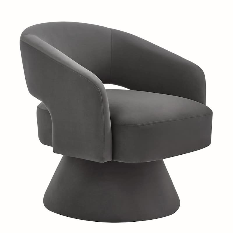 360 Degree Velvet Swivel Barrel Chair