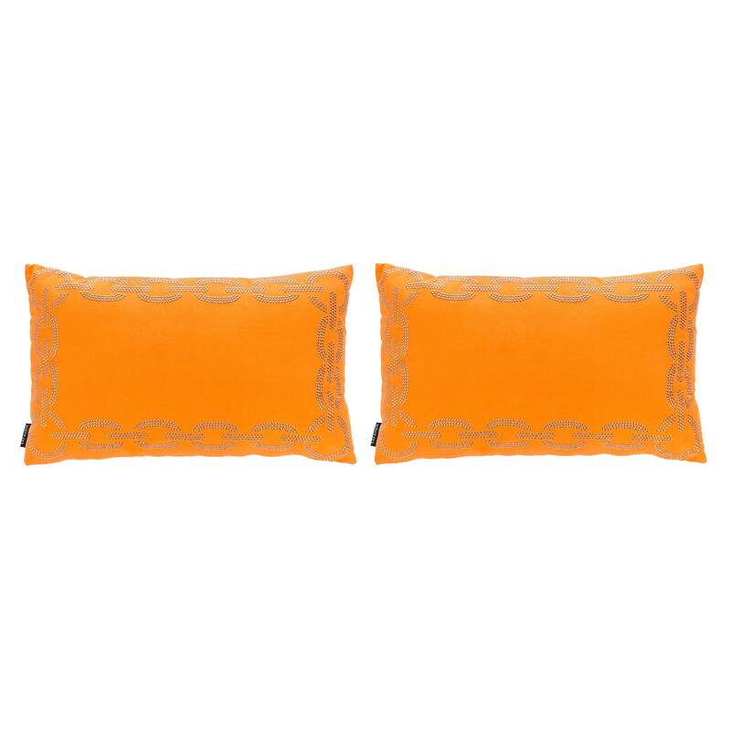 SAFAVIEH Maita 20-inch Orange Decorative Throw Pillow (Set of 2)