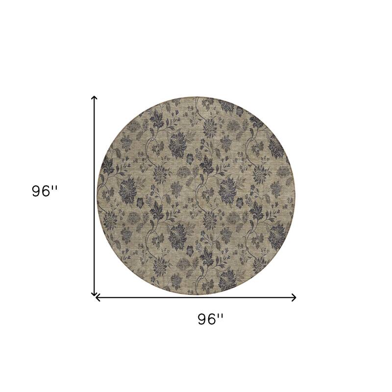 HomeRoots Floral Transitional Rectangle Outdoor Rug