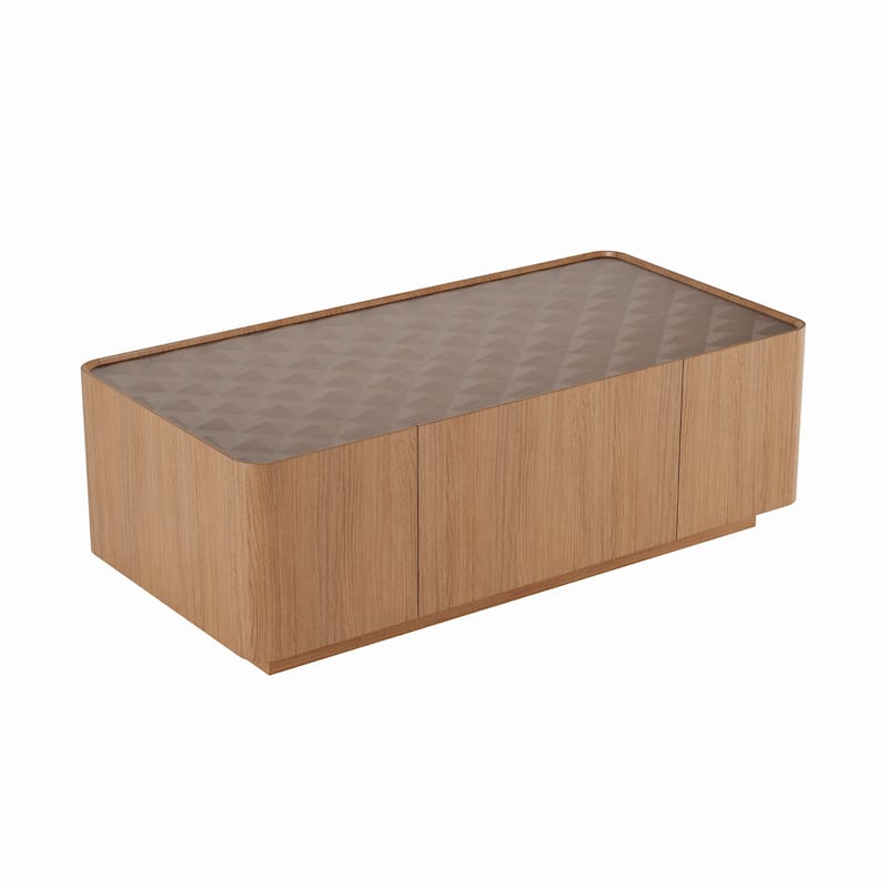 46.8"Mid-Rectangular Table with Hidden Storage Drawers for Living Room,Contemporary Storage Coffee Table with Stable Base