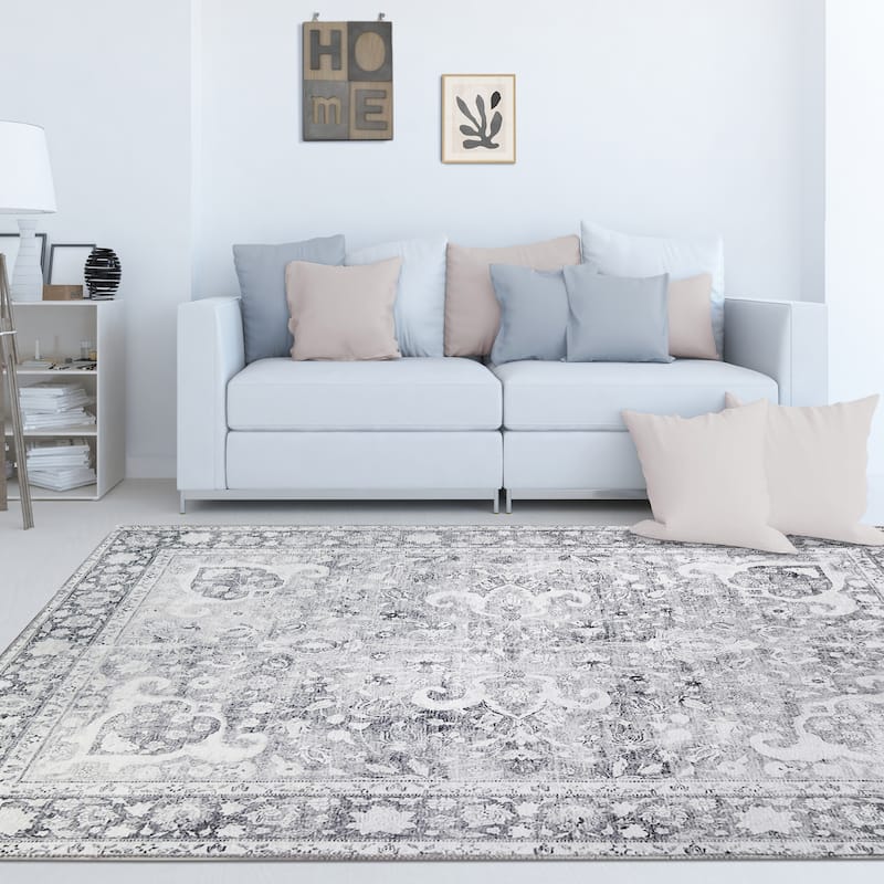 Superior Distressed Oriental Bohemian Indoor Polyester Area Rug