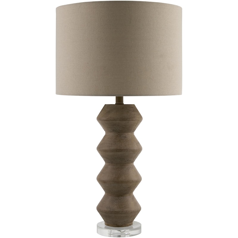 Livabliss Mungo Traditional Accent Table Lamp - Dark Brown/Beige