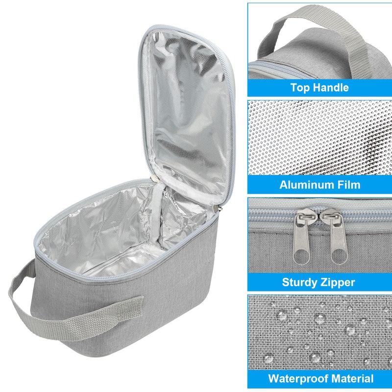 5"x4"x8" Insulated Lunch Bags Portable Bento Bags Food Containers Tote