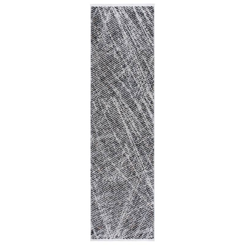SAFAVIEH Mila Clydie Modern & Contemporary Rug - 2'2" x 8' Runner - Ivory/Grey Black