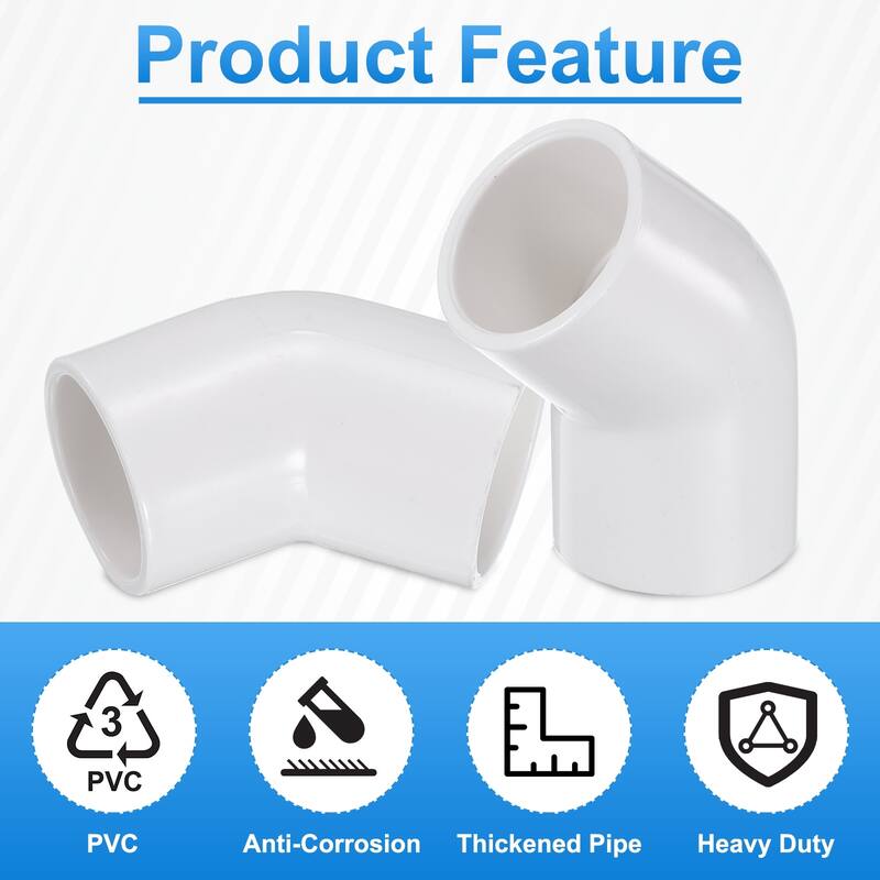 8pcs 45 Degree Elbow Pipe Fittings 2" 2 Way Furniture Grade Connectors
