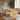 7-Piece Farmhouse Dining Set, 59.8" Distressed Oak Veneer Table with 6 Rattan Chairs, Rustic Dining Room Furniture