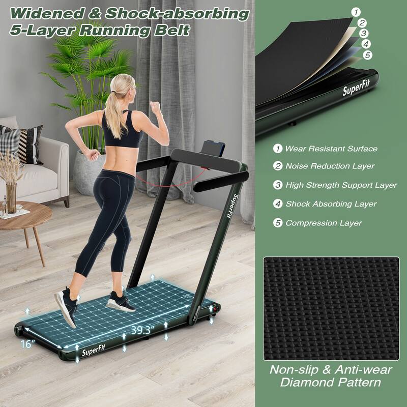 Gymax Motorized Treadmill Folding Under Desk Electric Treadmill - 49'' x 27'' x 42''