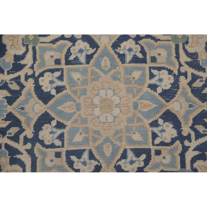 Hand Knotted Oriental 100% Wool Carpet Traditional Floral Peach Mashad Area Rug - 10' 0'' X 6' 5''