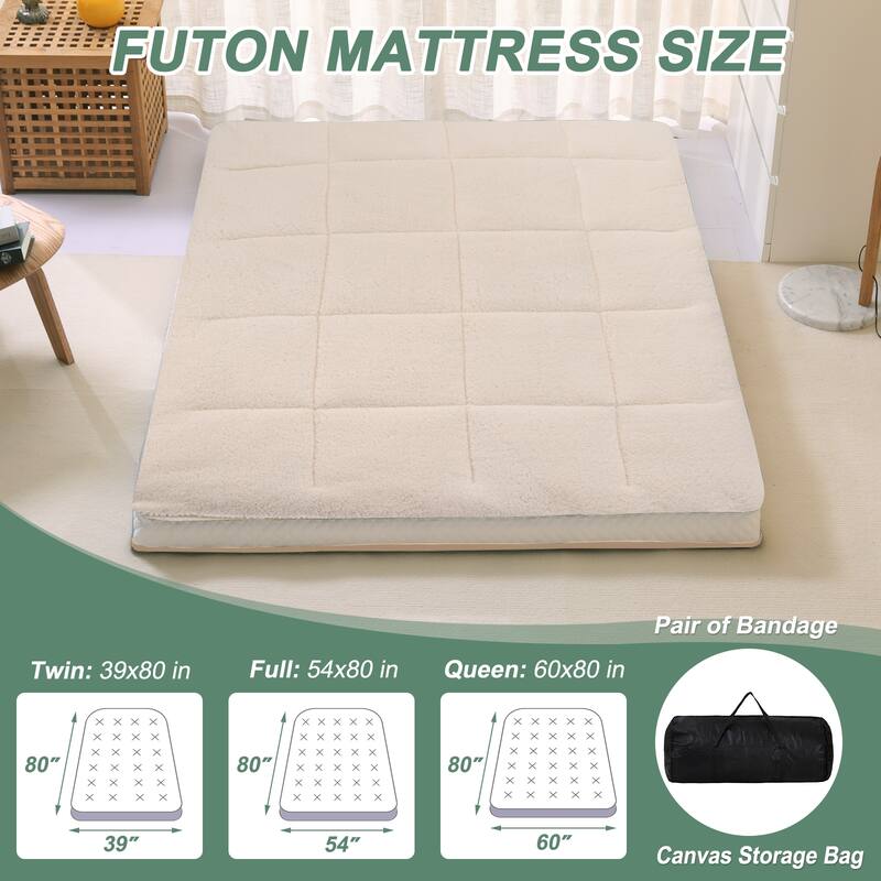 Floor Mattress, Futon Mattress, Thick Folding Sleeping Pad
