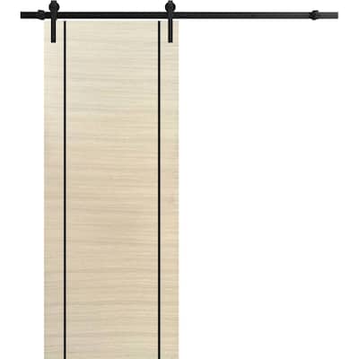 Sturdy Barn Door 18 x 80 Planum 0017 Natural Veneer with 6.6FT