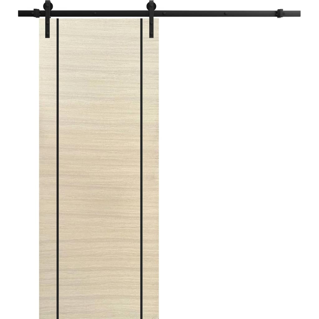 Sturdy Barn Door 18 x 80 Planum 0017 Natural Veneer with 6.6FT
