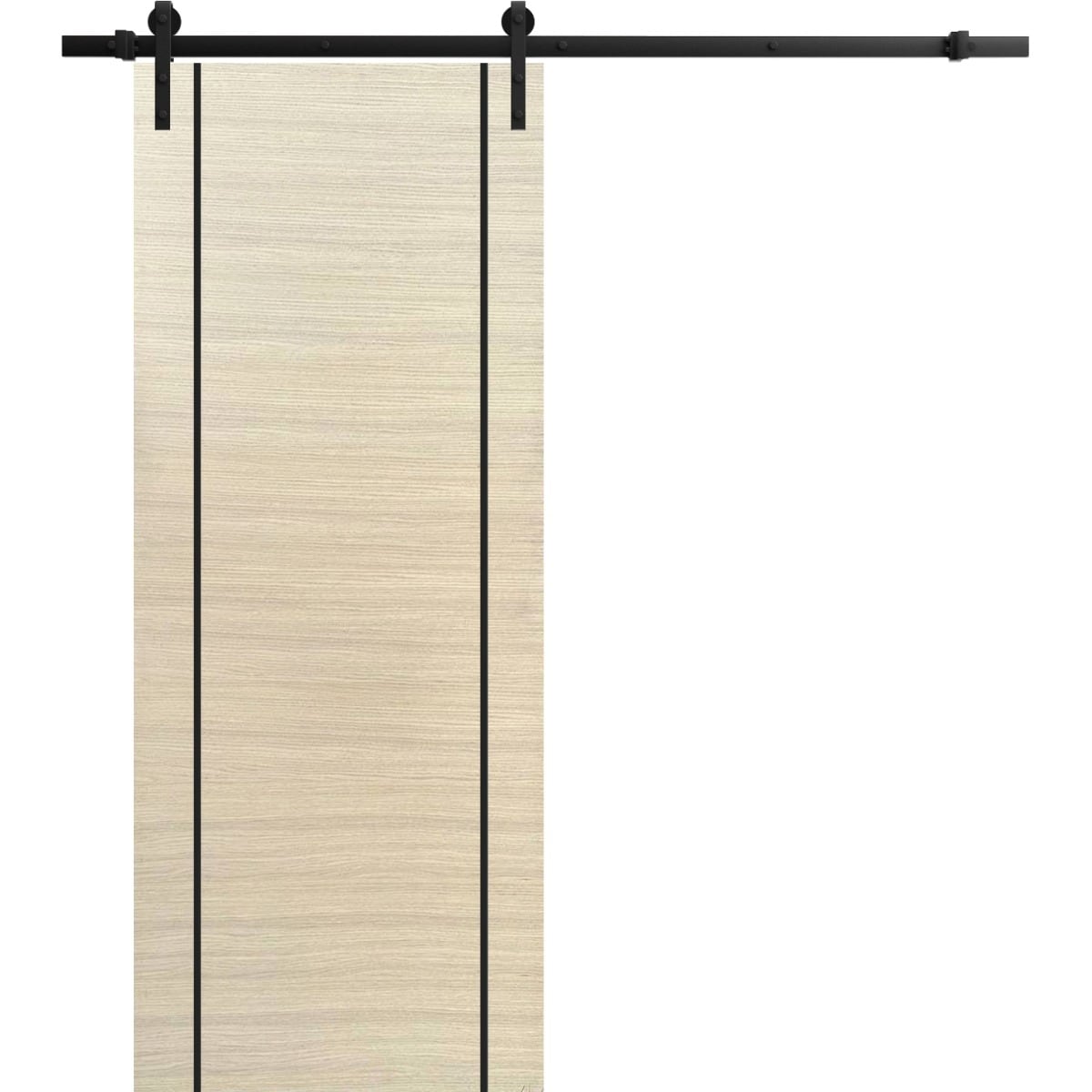 SartoDoors Planum 0017 | Bedroom Door Barn Door | Solid Wood | Hardware Set | 18x80, Natural Veneer Bathroom Door Pantry Door