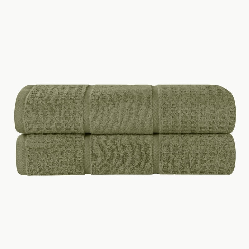 Superior Napa Zero Twist Cotton Soft Waffle Bath Sheet Set of 2