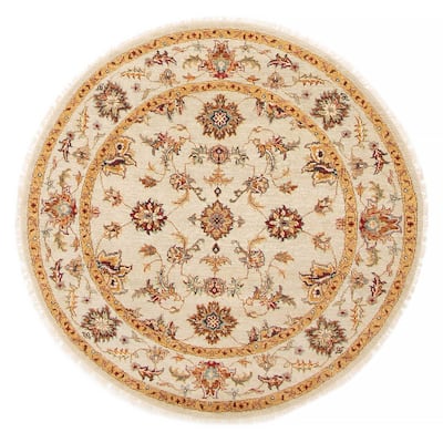 ECARPETGALLERY Hand-knotted Jamshidpour Light Green Wool Rug - 4'0 x 4'0