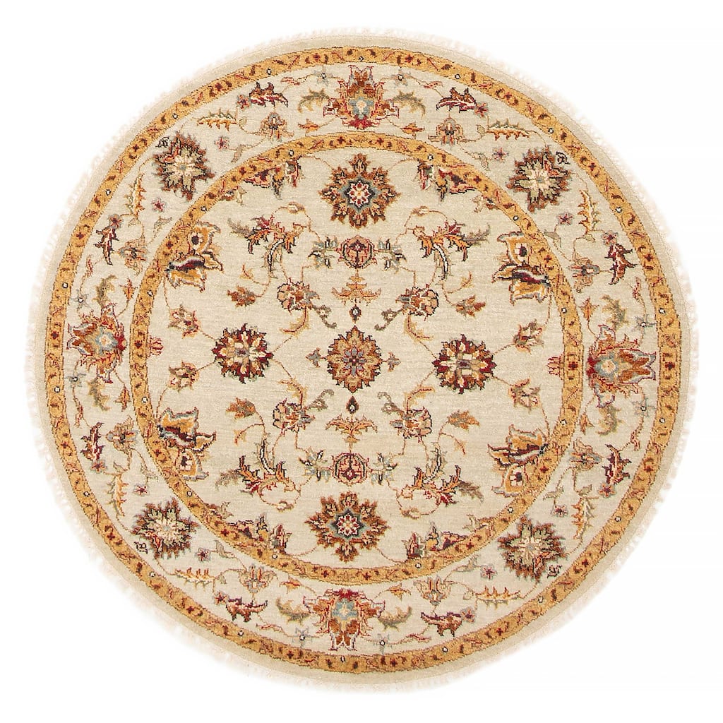 ECARPETGALLERY Hand-knotted Jamshidpour Light Green Wool Rug - 4'0 x 4'0