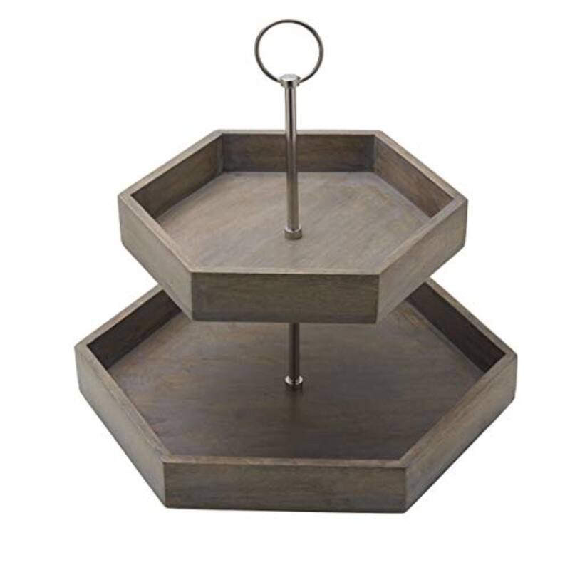 Mikasa Gourmet Basics Hexagon 2 Tier Serving Tray - 15-3/4 inches