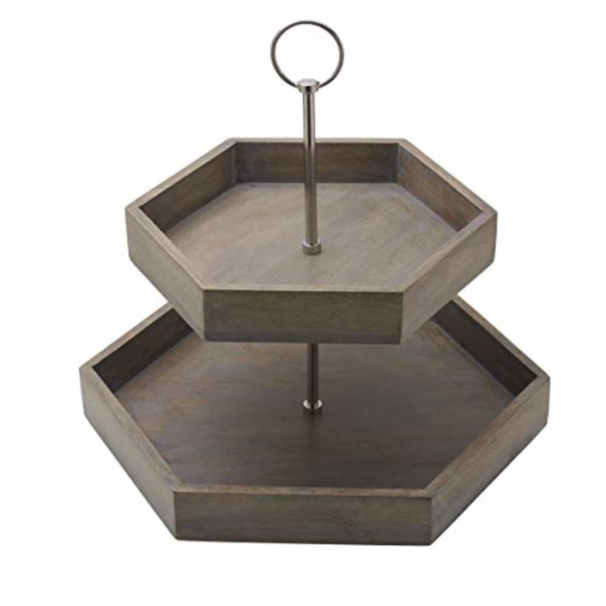 Mikasa Gourmet Basics Hexagon 2 Tier Serving Tray - 15-3/4 inches