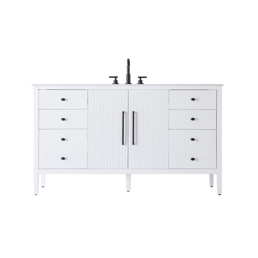 Elegant Lighting VF29660 Blakely 60" Free Standing Single Basin Vanity