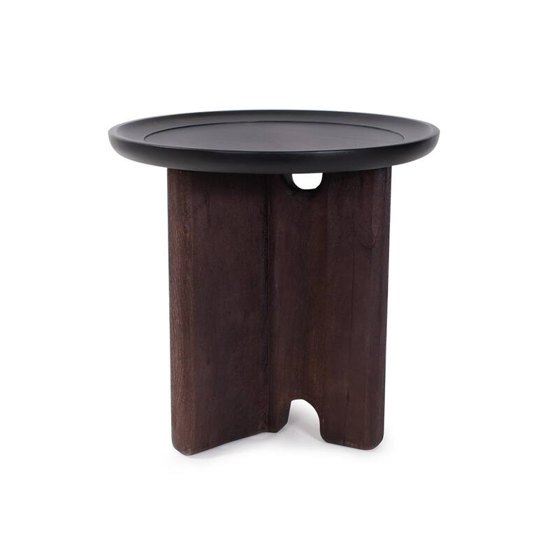 Rounded Bollack Tray Side Table - 23.3/4H x 24D x 24W